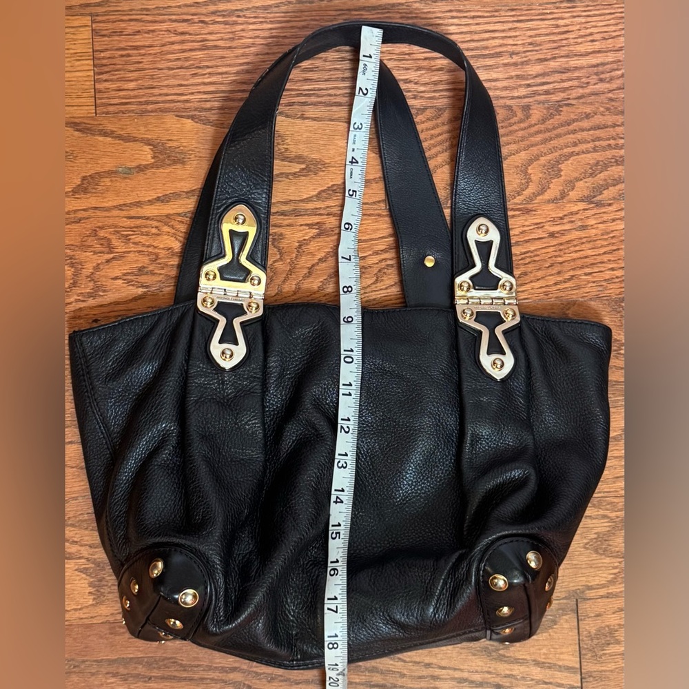 Michael Kors Black Leather Shoulder Bag with Gold Accents - Picture 12 of 12